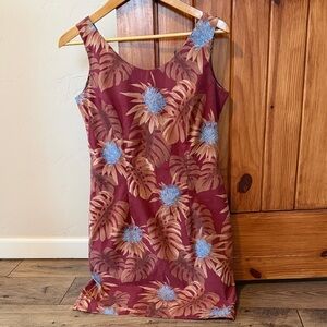 Vintage Reyn Spooner Hawaiian Shift Dress - Reverse Print Tropical Floral Small